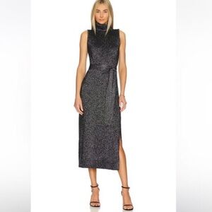 PAIGE Zoelle Dress in Black & Gunmetal - small